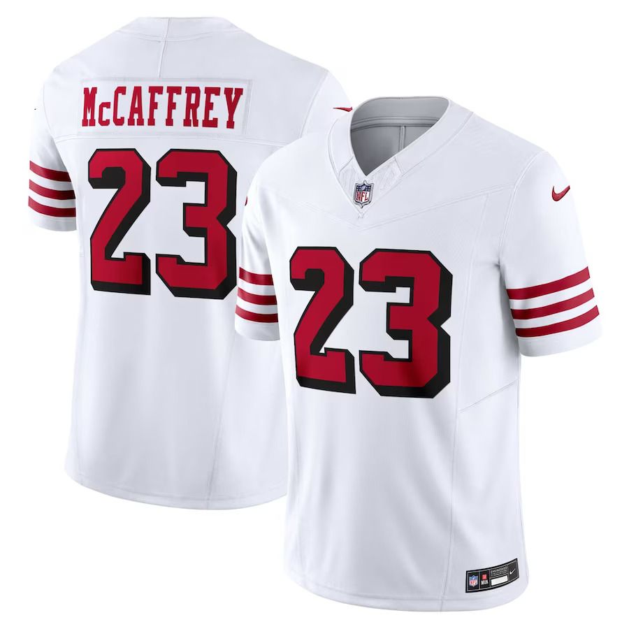 Men San Francisco 49ers #23 Christian McCaffrey Nike White Alternate Vapor F.U.S.E. Limited NFL Jersey